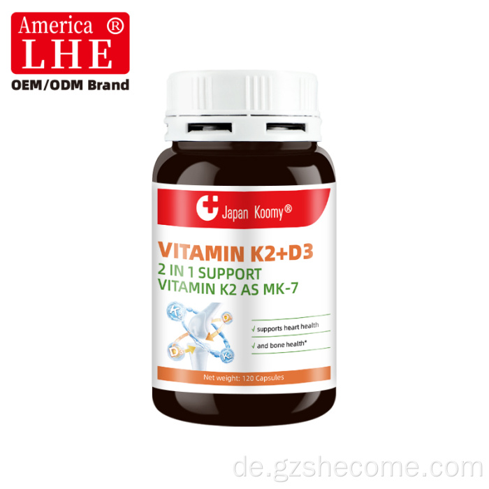 Shecome Vitamin K2 D3 Ergänzung für die Knochen- und Herzgesundheit